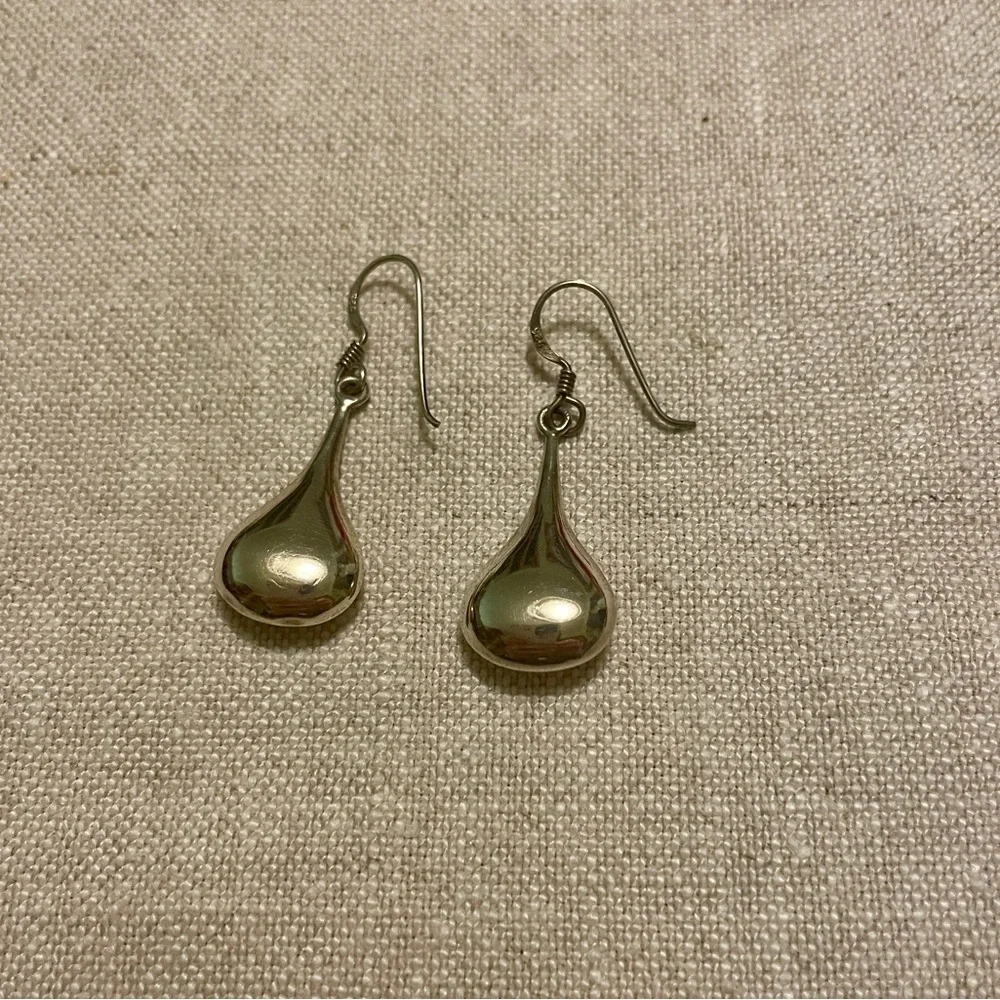 Silver Teardrop Earrings - Picture 2 of 2